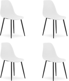 Set 4 Scaune Bucatarie/Dining Velo Plus Albe