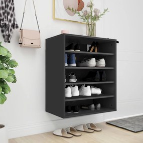 vidaXL Pantofar, negru, 60x35x70 cm, PAL
