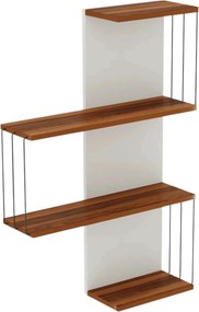 Raft CAMBEL, nuc/negru, PAL melaminat, 64x19x96 cm