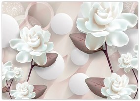 Tablou pe sticlă - Flori de trandafir (70x50 cm)