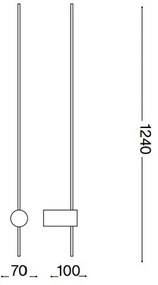 Aplică LED Ideal Lux ESSENCE LED/19W/230V 2700K 124 cm CRI 90 negru