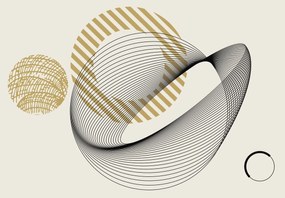 Fototapet - Linii și cercuri abstracte (147x102 cm)