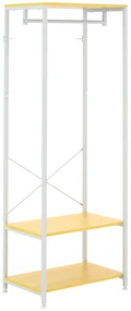 HOMCOM Suport 2 în 1 pentru Haine cu Depozitare Pantofi, Șină Suspendată și 2 Rafturi de Depozitare, 60x40x167.5 cm, Natural | Aosom Romania