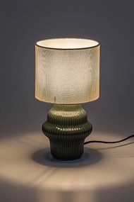 Lampa de masa ceramica verde abajur alb Glimo