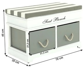 Bancă cu spațiu de depozitare Bench 2, 70 x 35 x45 cm