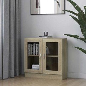 vidaXL Dulap cu vitrină, stejar sonoma 82,5x30,5x80 cm lemn prelucrat