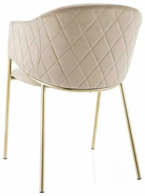 Scaun de bucătărie Serilda Velvet II, bej / auriu