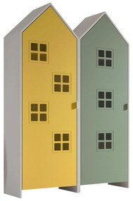 Set 2 dulapuri Casami Bruges în formă de căsuță de plajă – galben și verde – Vipack