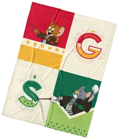 Carbotex Pătură pentru copii Tom și Jerry la Hogwarts, 130 x 170 cm