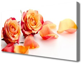 Tablou pe panza canvas Trandafiri Floral Galben Portocaliu