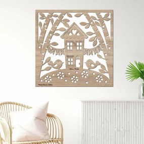 DUBLEZ | Tablou din lemn cu inscripții personalizate - Our Home