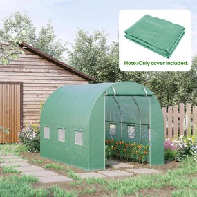 Outsunny Învelitoare pentru Seră cu 12 Ferestre, Ușă Rulabilă și Margini Îngropate, 3x2x2 m, Verde | Aosom Romania