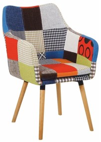 Fotoliu cu design Patchwork colorat / Fag, LANDOR