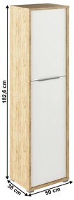Dulap cu rafturi Rumia 08 (stejar artisan + alb). 1064677