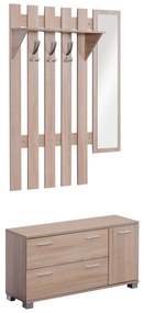 HOMCOM Dulap Pantofi 3 in 1, cu Cuier si Oglinda, Sertare Spațioase, Scaun Rezistent, 90x24x116 cm | Aosom Romania