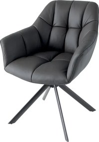 Set 2 scaune pivotante Papillon, piele neagra