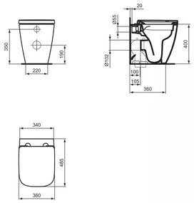 Capac WC Ideal Standard I.life S, alb - T473601