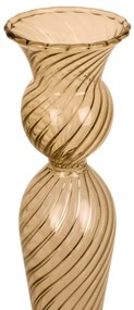 Sfeșnic din sticlă PT LIVING Swirl, înălțime 26,5 cm, maro deschis