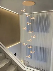 Candelabru LED Cristal, 48W, Auriu