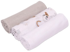 Set 3 paturici de vara din muselina soft 78x78 cm Kidizi Ducky 100% bumbac