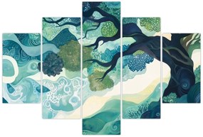 Tablou – Coroană verde a arborelui vieții (150x105 cm)