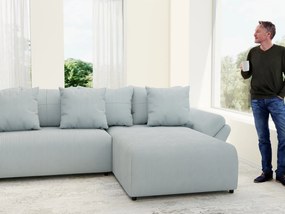 Colțar extensibil dumonde cu ladă de depozitare si sezut confortabil din spuma high-density, Berlin U Zoom GREY 380x180 cm