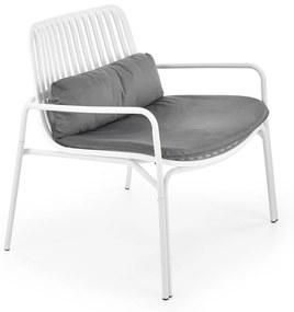 Fotoliu din plastic Melby alb - H75 cm