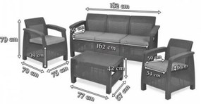 Set de mobilier de grădină Corfu Love duo, maro