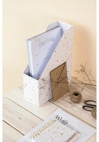 Organizator pentru documente Bigso Box of Sweden Estelle, alb-auriu