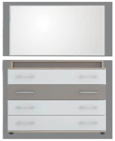 Dormitor GLOBAL100 - oak blanco/dark capucino