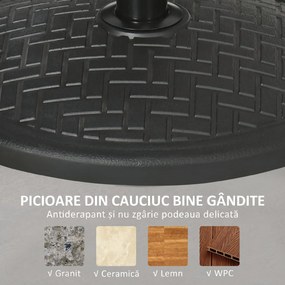 Outsunny Bază pentru Umbrelă cu Buton Reglabil, Ø46x34 cm, Negru | Aosom Romania