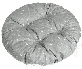 Bellatex Perna Adéla matlasată rotundă cu flori gonflabile gri, 40 x 40 cm