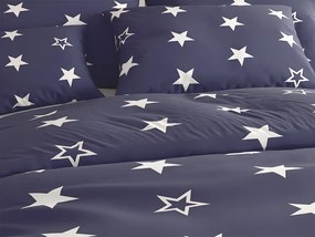 Lenjerie de pat din bumbac Culoare albastru inchis, LINE STAR