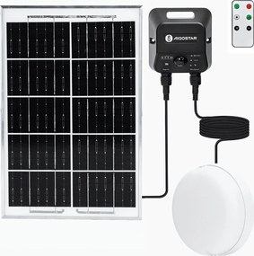 Aigostar - Plafonieră solară LED cu senzor, 3,7 V 6000 mAh, IP65 + telecomandă