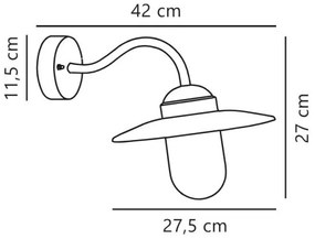 Lampă de perete de exterior Nordlux LUXEMBOURG 1xE27/60W/230V IP54 maro/patină