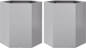 vidaXL Jardiniere grădină 2 buc. 46x40x45cm oțel galvanizat hexagonală