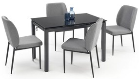 Set de sufragerie Jasper 4+1, gri/negru