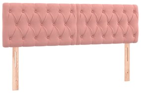346353 vidaXL Tăblii de pat, 2 buc, roz, 72x7x78/88 cm, catifea