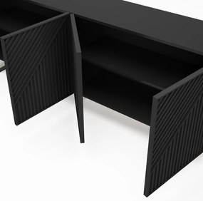 Comodă neagră 201x80x40 cm Peta – Marckeric