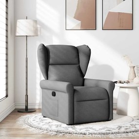 vidaXL Fotoliu rabatabil, gri închis, material textil