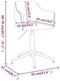 Scaune de bucatarie pivotante, 4 buc., crem, catifea 4, Crem