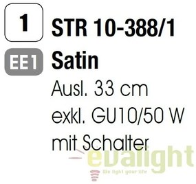 Aplica de perete cu un spot directionabil Seba Str 10-388/1 satin OR