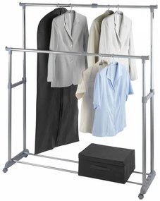 Suport umerase, Twin, Wenko, extensibil, 95 x 44 x 98 cm, otel cromat/plastic, argintiu