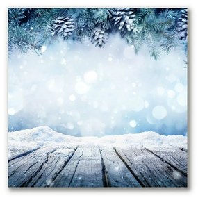 Tablou pe panza canvas Iarna. Zăpadă. Pom de Crăciun