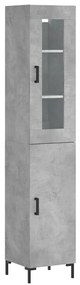3199173 vidaXL Dulap înalt, gri beton, 34,5x34x180 cm, lemn prelucrat