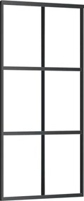 vidaXL Ușă glisantă, negru, 90x205 cm, sticlă ESG și aluminiu