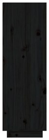 Pantofar, negru, 60x34x105 cm, lemn masiv de pin 1, Negru, Negru