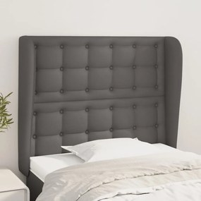 vidaXL Tăblie de pat cu aripioare, gri, 83x23x118/128 cm, piele eco