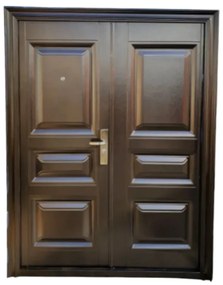 Usa metalica dubla de exterior cu izolatie si vizor Novo Doors ND5001 ,deschidere stanga dreapta, 1 yala, dimensiuni multiple,tabla 0.7 mm, balamale