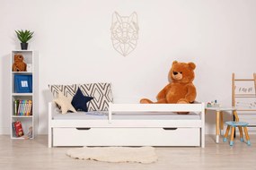 Pat pentru copii Paul cu barieră - alb pat fără spațiu de depozitare 140x70 cm